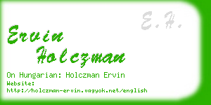 ervin holczman business card